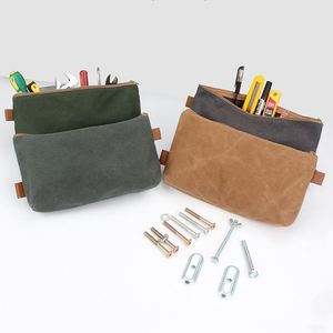 Heavy Duty 16OZ Waxed Canvas Mini Zipper Bag Pouch Network Tool Kit Bag - Product Image 3