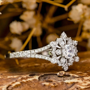 Anello con design a fiocco di neve, anello classico da donna - Product Image 6