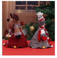 Bolsas de regalo de Navidad de fieltro tejido con diseño de manzana, Papá Noel y muñeco de nieve, con cordón, para empaque de regalos de Nochebuena y fiestas navideñas