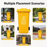 Poubelle à roulettes durable de 240 L, bac à déchets en plastique pour travaux d'assainissement, nettoyage des rues, utilisation en extérieur