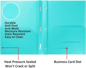 Thư mục 6 mảnh, chất kết dính 3 vòng với khóa kim loại, 6 màu ven biển, thích hợp cho đồ dùng học tập và văn phòng. - Product Image 5