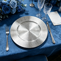 13 Zoll Goldener Langlebiger PP Glitzer-Platzteller für Hochzeiten Silvesterpartys Tischdekoration