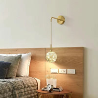 Lampe murale de chambre à coucher moderne minimaliste nordique avec fond ciel étoilé, design petit pendentif