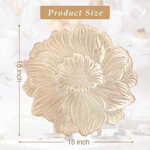 Tabletex New Gold Xmas Flower Sets <span class=keywords><strong>de</strong></span> <span class=keywords><strong>table</strong></span> pour le dîner Napperons en vinyle plastique métallique Nappes antidérapantes Noël - Product Image 4