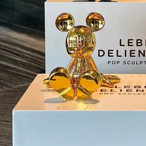 Sculpture en résine de <span class=keywords><strong>Mickey</strong></span> créative écologique, Posture assise, décoration luxueuse pour armoire à vin TV et entrée - Product Image 6