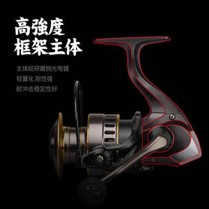 Carrete giratorio con cuerpo de aleación de aluminio, marco de alta resistencia para pesca con señuelos. - Product Image 1