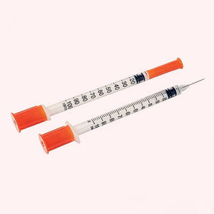 <span class=keywords><strong>Jeringa</strong></span> de Insulina Desechable Estéril Naranja de <span class=keywords><strong>Calibre</strong></span> 31 con Aguja Ultrafina Fija de 1 ml, Certificación CE, para Uso Veterinario - Product Image 2