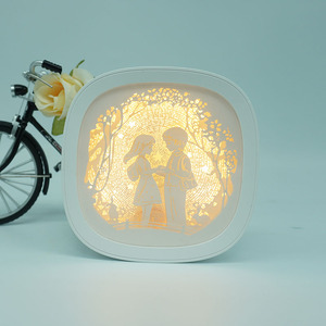 2025 Diy 3D Paper Cut Light Box Plastic Round Photo Frame Art Home Decor Promotional <strong>Gift</strong> <strong>Items</strong> for Handcraft Product - Product Image 5