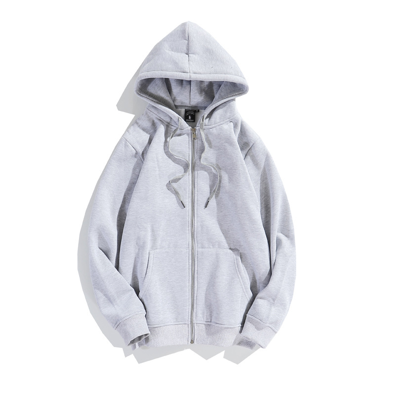 Custom logo blank full zip up casual unisex hoodies jacket