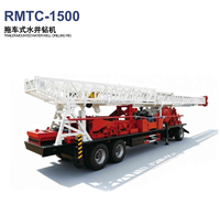 Plateforme de forage de puits d'eau montée sur remorque RMTC-1500, capable de percer jusqu'à 1500 m de profondeur