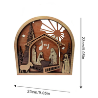 Handgefertigte Moderne UV-Bedruckte Holz-Weihnachtskrippe Weihnachtsschmuck Festliche Kunst Dekorative Bogenförmige Wandfigur & Spielzeug