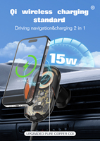 LDNIO MA30 Sensor Inframerah Transparan 15W Pengisi Daya Nirkabel Dudukan Mobil Rotasi 360° Penyangga Ponsel CE ROHS