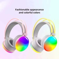 Casque Gaming Sans Fil à Éclairage LED Arc-en-Ciel, Stéréo Bluetooth avec Son Surround
