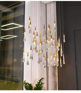JYLIGHTING JYL-SJD012 nuovo design piccoli lampadari a forma di goccia di pioggia luci decorative <span class=keywords><strong>lampada</strong></span> a corda di cristallo <span class=keywords><strong>trasparente</strong></span> - Product Image 6