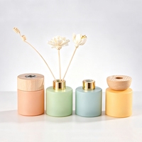 Diffuseur d'arômes en verre cylindrique de luxe 100 ml 120 ml avec bouchon à vis et impression sérigraphique pour diffuseurs d'air parfumés pour la maison