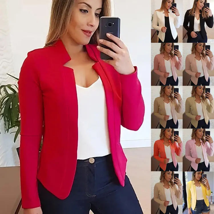 Women Thin Blazer Spring Autumn Female Long Sleeve Open Stitch Top Office Lady Plus Size 5XL Coats