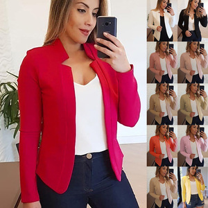 女性用薄手ブレザー 春秋 レディース 長袖 オープンステッチトップ オフィスレディー プラスサイズ 5XL コート - Product Image 1