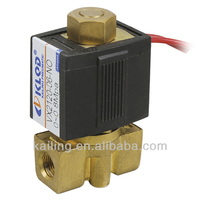 Corps en laiton d'électrovanne électrique AC220V 1/4 \ "2 positions 2 voies NC/NO VX2120 utilisation de l'eau de l'air