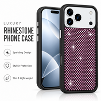Coque de téléphone PC Série Shining Européenne et Américaine incrustée de diamants et de perles, protection intégrale pour iPhone 17 Pro Max