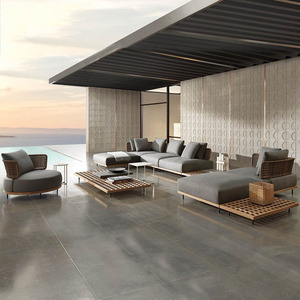 Ensemble de canapés d'extérieur en rotin en forme de L, structure en alliage d'aluminium, résistant aux UV, rotin PE, canapé de jardin, mobilier design imperméable - Product Image 4