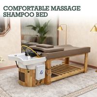 Lit de massage thaïlandais en bois sur mesure, chaise de spa japonaise pour la tête, système de circulation d'eau pour mobilier professionnel de salon de beauté