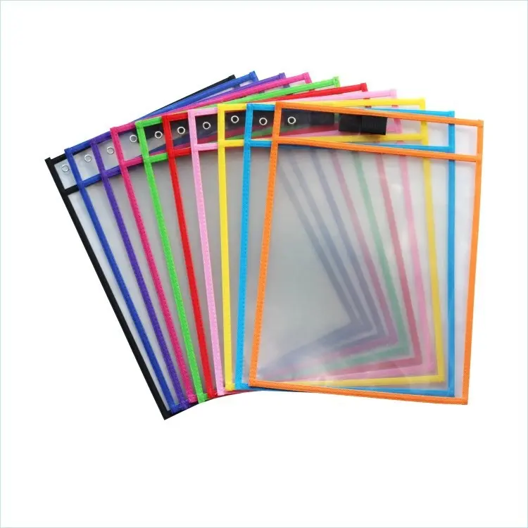 10 Pieces Reusable Sheet Protector Sleeve PET Material Dry Erase Pockets for Teaching Work School Worksheets
