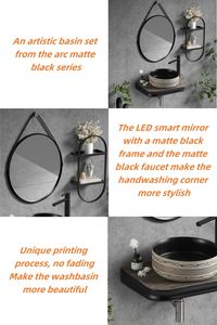 Évier de lavabo suspendu au mur en <span class=keywords><strong>porcelaine</strong></span> ronde traditionnelle Évier de salle de bain d'art de comptoir en céramique bon marché - Product Image 6