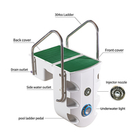 Système de filtration d'eau de piscine mural en acrylique 2HP 3HP, distributeur de chlore sans tuyauterie, débit 25m³/h 35m³/h, usage résidentiel