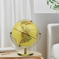 Globe terrestre parlant de style antique 20 cm/8 pouces à rotation complète en PVC et métal, compatible avec l'augmentation de la réalité multilingue, géographie MPR