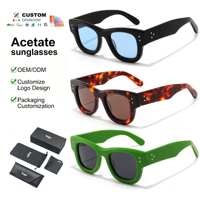 Lunettes de soleil carrées tendance pour hommes, verres UV400, monture en acétate, ajustement confortable, lunettes de soleil polarisées de haute qualité pour femmes