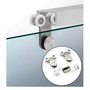 New design aluminium frosted glass bathroom door roller track for sliding door