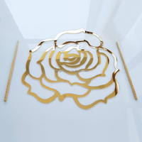 Napperons en acrylique découpé au laser en forme de fleur napperons décoratifs de table en acrylique doré assiettes de présentation florales en acrylique