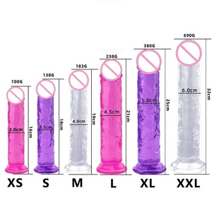 Beliebter Großer Kristall-Silikon-<span class=keywords><strong>Dildo</strong></span>-Vibrator mit G-Punkt-Stimulation Realistisches Weiches Sexspielzeug für Frauen - Product Image 6