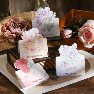 Tarjeta <span class=keywords><strong>de</strong></span> Felicitación Plegable con Diseño Floral en Acuarela, Estilo Vintage, Mini Tarjeta <span class=keywords><strong>de</strong></span> Felicitación con Ramo <span class=keywords><strong>de</strong></span> Flores Impreso, para San Valentín y Otras Ocasiones - Product Image 4