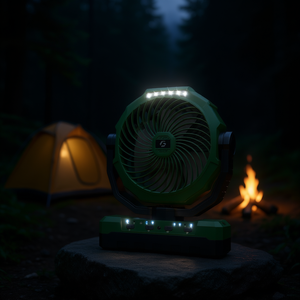 Ventilatore Portatile G Fan per Campeggio, Batteria 24000mAh, Luce LED, Telecomando, Ricaricabile, Verde - Product Image 2
