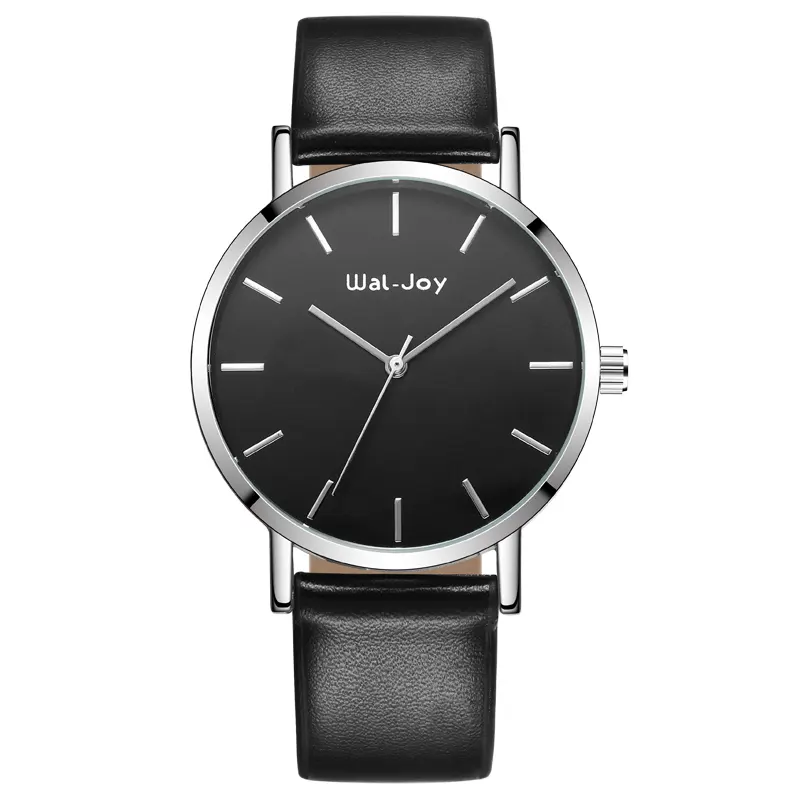 WJ-6494 Hot Stijl Lederen Band Minimalistische Horloges Mannen Mode Fabriek Directe Verkoop Man Quartz Horloge
