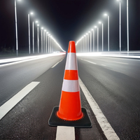 Cône de signalisation routière réfléchissant en PVC durable, 12-36 pouces, orange de sécurité, réflecteur de qualité ingénierie, sécurité routière LED, protection IP68