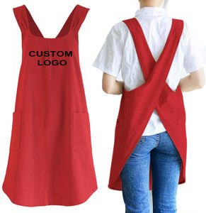 Delantales de <span class=keywords><strong>Cocina</strong></span> de Lino Japonés Gris con Bolsillos para Mujer, Ideales para Hornear, Pintar, Jardinería y Limpieza - Product Image 1