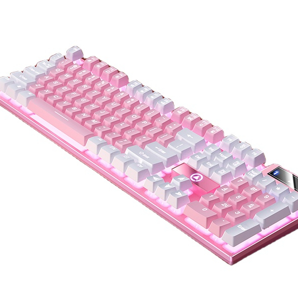 104-Key USB Mechanical Gaming Keyboard – RGB & White Backlit ABS Keyboard for PC & Laptop