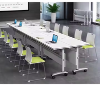 Mobilier de bureau Table pliante Modulaire en bois Pliable Ensemble de tables de conférence Table de salle de réunion et de formation