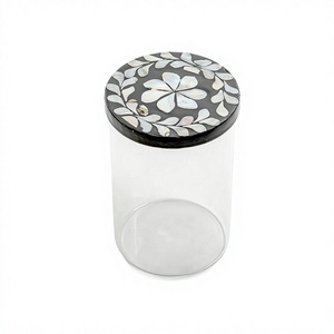 Premium Quality Acrylic <b>Sweets</b> <b>Box</b> With Mother Of Pearl Lid Round Shape Tableware Snack Dry Fruit Storage <b>Box</b> - Product Image 1