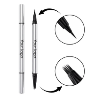 Crayon à sourcils double embout ultra-précis avec pinceau, stylo à sourcils liquide waterproof, marque privée