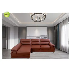 Meksika ülke L şekli tarzı deri kanepe oturma odası kanepe mobilya modern tasarımlar ev için 6911