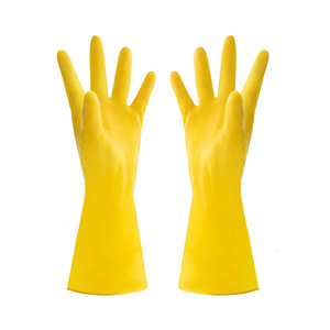<b>Long</b> Shou Thickened Latex Rubber <b>Gloves</b> Size S Waterproof For Household Cleaning Dishwashing - Product Image 5