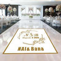 Autocollant personnalisé pour piste de danse de mariage, vinyle amovible, monogramme, initiales, revêtement de sol en PVC imperméable, décoration de fête
