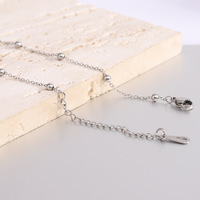 Collar de Cadena Geométrica en Forma de O de Acero Inoxidable con Cuentas de Bola, 37+5CM, Color Dorado, Uso Diario para Mujer, Origen Zhejiang