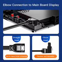 SAMZHE Cable SATA 3.0 de 0.5m con Conector en Ángulo Recto, Cable de PVC para Disco Duro Externo/HDD y Unidad Óptica, Carga Rápida de Doble Canal