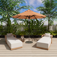 Chaise longue double moderne Fulin, très vendue, en métal, pour villa, hôtel, jardin, bord de mer, mobilier de loisirs en plein air