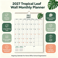 Calendrier mural personnalisé 2026-2027 en carton avec logo – Planificateur élégant 2025 pour une organisation et un accrochage faciles