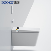 Siège de toilette intelligent avec télécommande, allongé, mural, chauffant, réglage intelligent de la pression de l'eau, drainage en P-trap